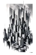 city scape tattoo design idea