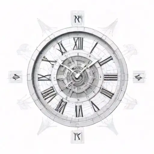 broken Roman numeral clock tattoo design idea