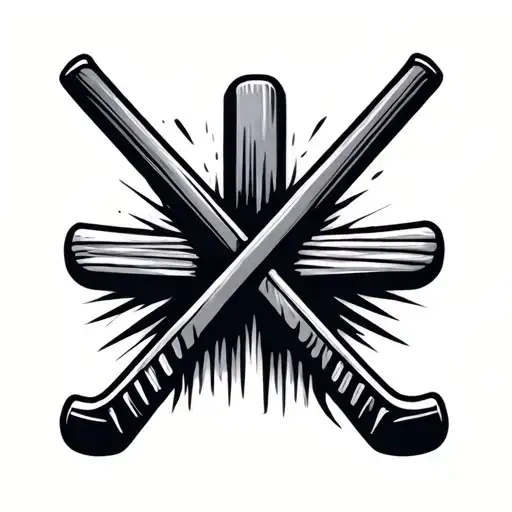forever symbol made from hockey sticks tattoo design idea