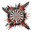 dart board exploding fireworks tattoo design idea