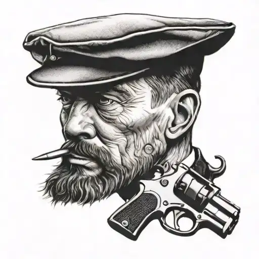 guns and peaky blinders tattoo design idea