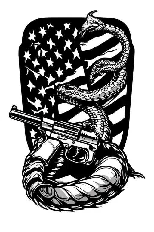 pro 2nd amendment patriotic no guns dont tread on me interwoven  tattoo design idea