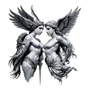 Artemis And Apollo tattoo design idea