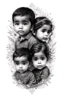 THREE CHILDREN GERARDO BORN OCTOBER 2020 ANTONIO BORN APRIL 2022 AND ADELINA BORN APRIL 2024 tattoo design idea