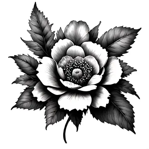 flower intertwined with  always and forever in polish tattoo design idea