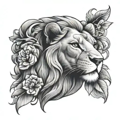 female lion in traditional style tattoo tattoo design idea