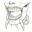human jaw with candy corn teeth  tattoo design idea