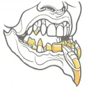 human jaw with candy corn teeth  tattoo design idea