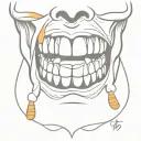 human jaw with candy corn teeth  tattoo design idea