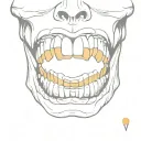 human jaw with candy corn teeth  tattoo design idea