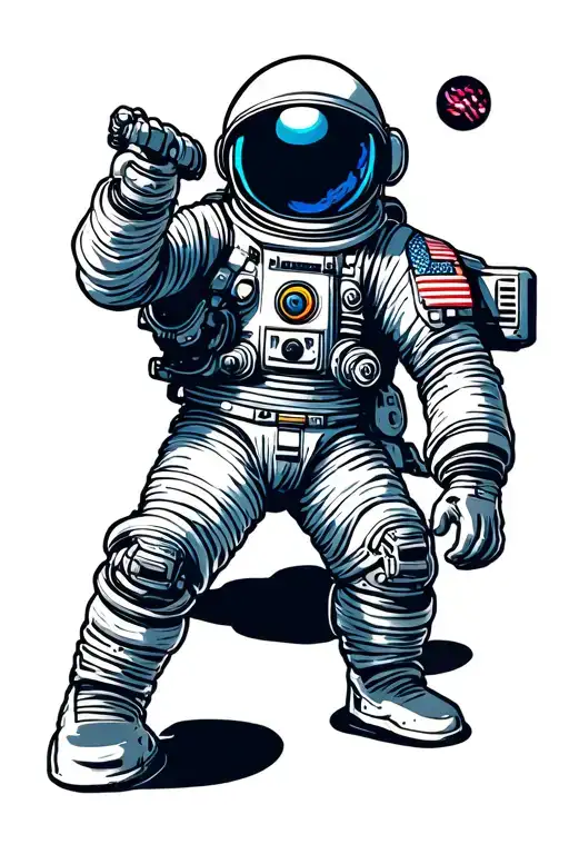Spaceman tattoo design idea