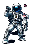 Spaceman tattoo design idea