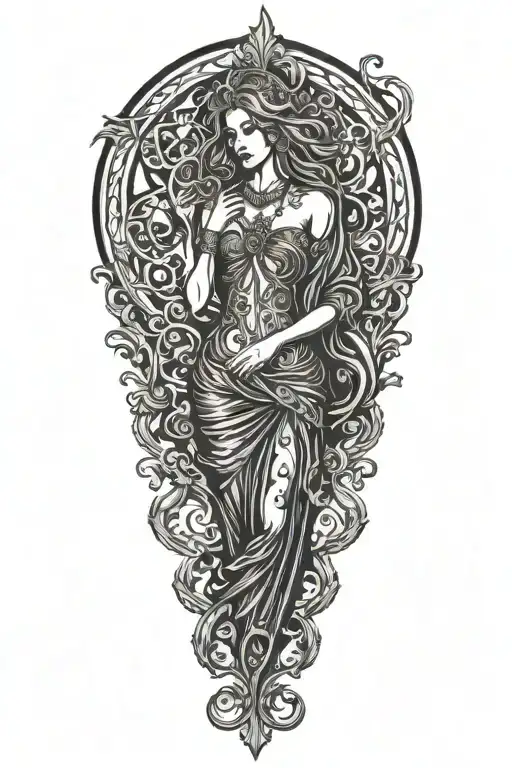 virgo sign tattoo design idea