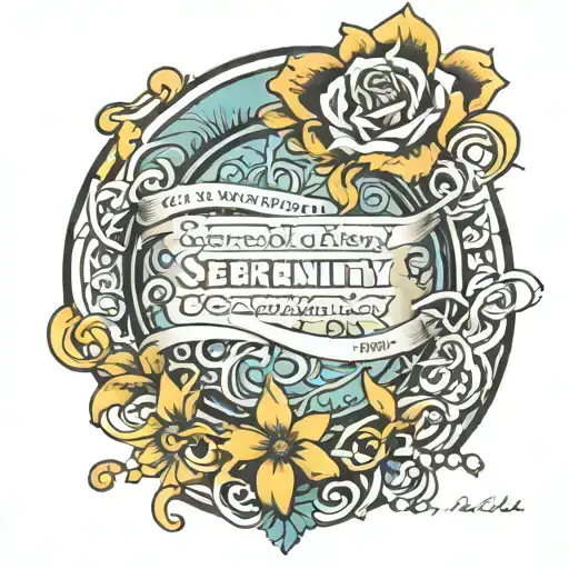 serenity prayer tattoo design idea