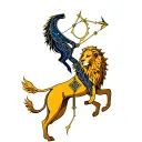 Leo and Sagittarius constellation intertwined tattoo design idea