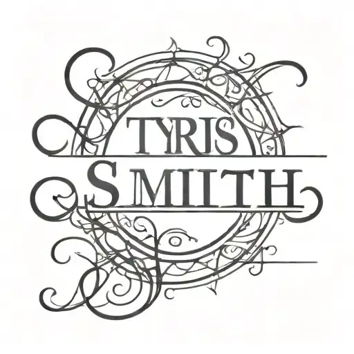 name written in script  "Tyrus Smith" tattoo design idea