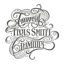 name written in script  "Tyrus Smith" tattoo design idea