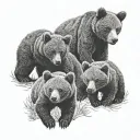 bear cubs tattoo design idea