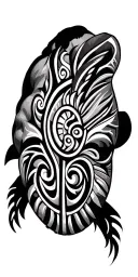  muscular male upper body model, bare chest, realistic lighting, Polynesian Maori tribal tattoo design covering right sh tattoo design idea