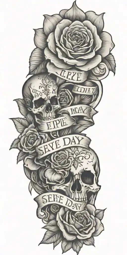 seize the day, remember the day tattoo design idea