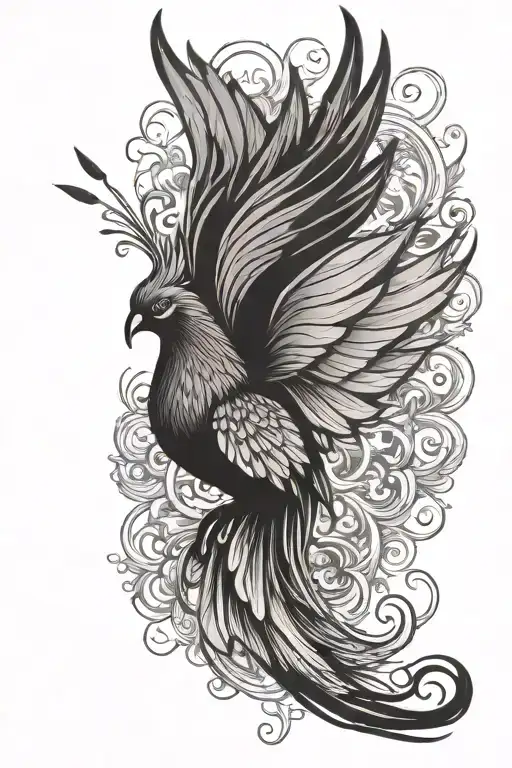 Phoenix Butterfly tattoo design idea
