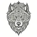 wolf head tattoo design idea