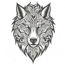 wolf head tattoo design idea