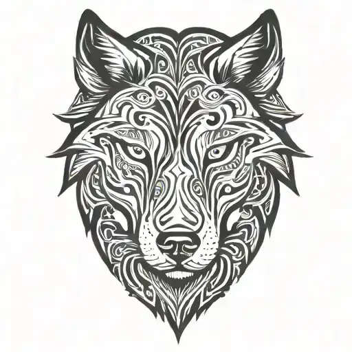 wolf head tattoo design idea