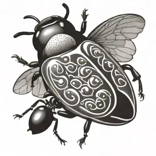 jelly belly bean and bug sitting together tattoo design idea