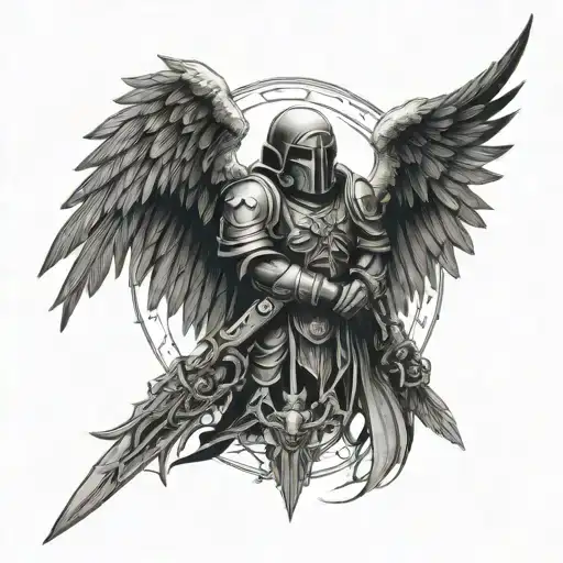 warhammer 40K dark angel tattoo design idea