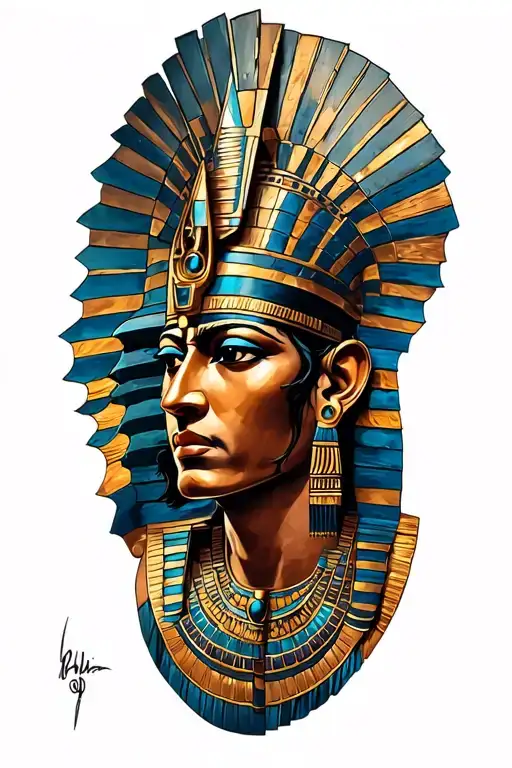 A Fusion Of Egyptian And Inka Symbolism, Featuring God Osiris Looking at Viracocha tattoo design idea