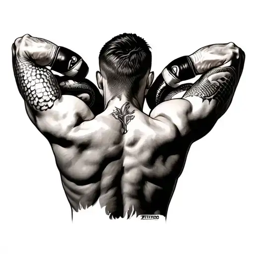 tattoo like Conor McGregor on his back only with snakes tattoo design idea