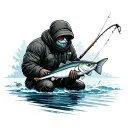 Ice fishing tattoo design idea