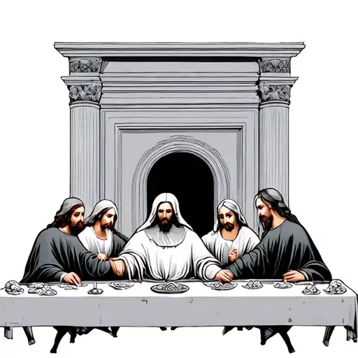 anime last supper tattoo design idea
