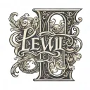 levi in cursive font tattoo design idea