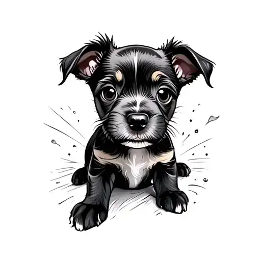 puppy tattoo design idea