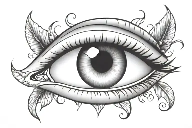 a minimal American traditional eye symbol tattoo design idea