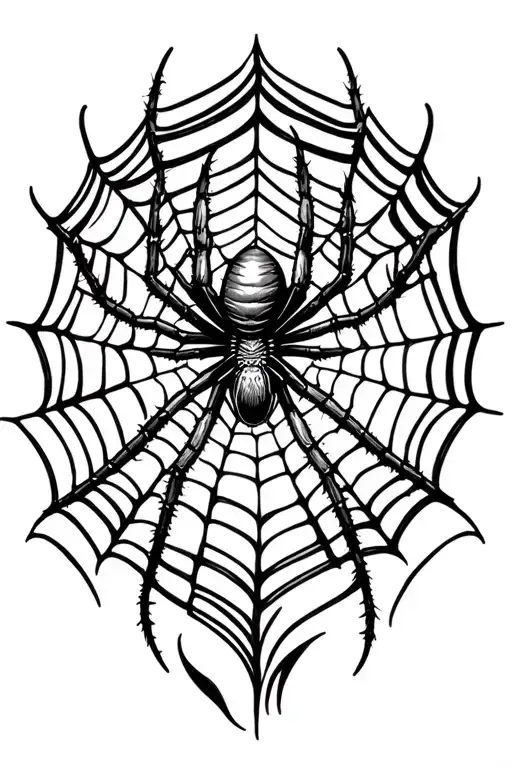 Spider Web with spider in the middle tattoo design idea