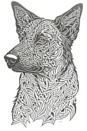 black german shepherd silhouette formed tattoo design idea