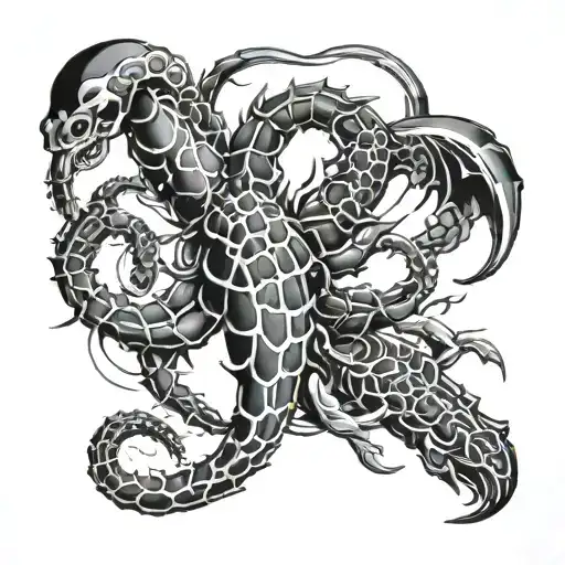 cancer and scorpio tattoo design idea
