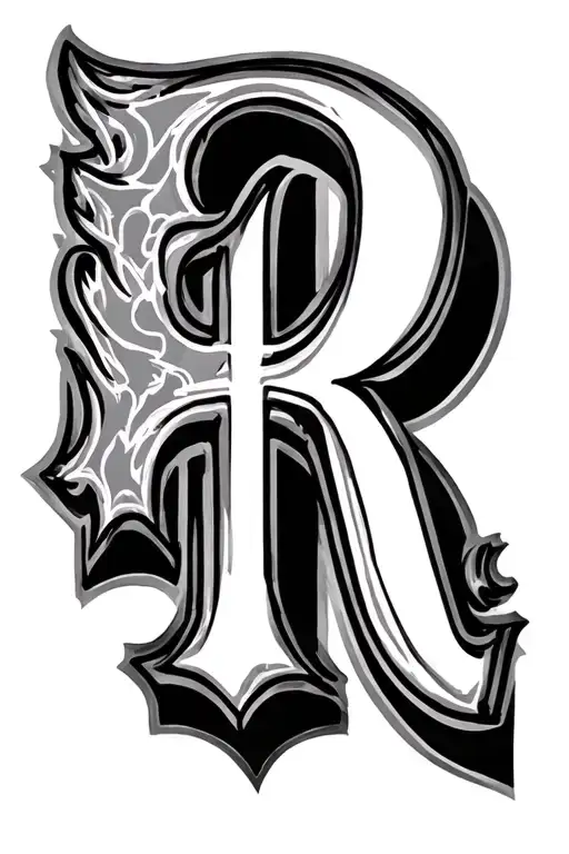 double letter R tattoo design idea