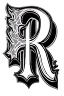 double letter R tattoo design idea