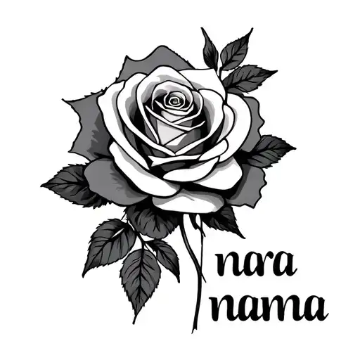 "nana" nurse and rose intertwined tattoo design idea