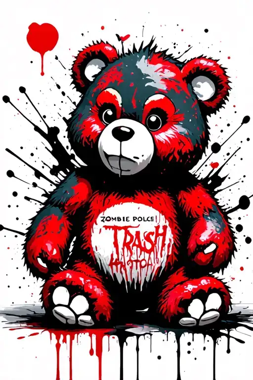 zombie care bear tattoo design idea