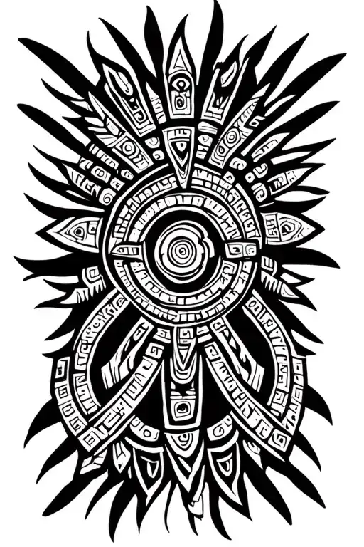mayan warrors  astrology sleeves tattoo design idea