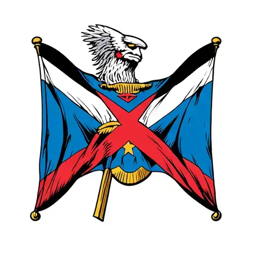 Acadian flag of Styles Super Heros tattoo design idea