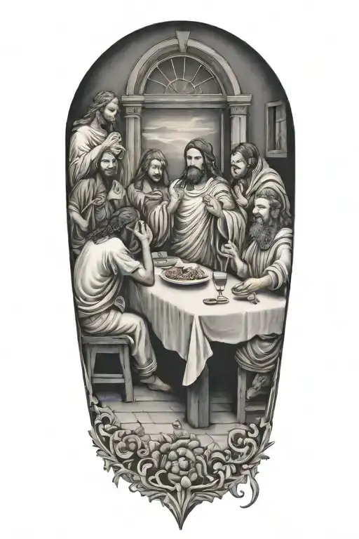 the last supper tattoo design idea