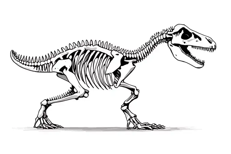 Dinosaur skeleton tattoo design idea