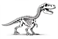 Dinosaur skeleton tattoo design idea