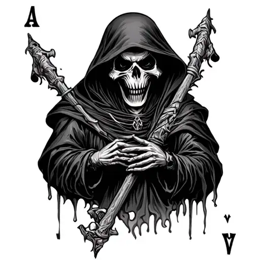 Grim Reaper Playing Cards tattoo design idea